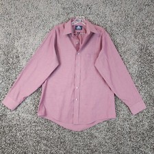 Stafford Wrinkle Free Mens Maroon Long Sleeve Button Up Size 16