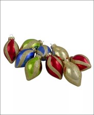Northlight 9ct Vibrantly Colored 2-Finish Swirls Glass Christmas Finial Ornam...