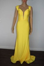 Yellow Long Prom Evening Dress Gown Size S