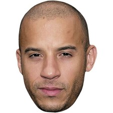 Vin Diesel Young Celebrity Mask, Flat Card Face, Fancy Dress Mask