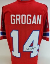 STEVE GROGAN Signed New England Patriots Custom XL Jersey (JSA Witness COA)
