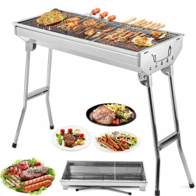 UTEN Grill BBQ Holzkohlegrill Klappgrill Camping Standgrill Tragbar Edelstahl