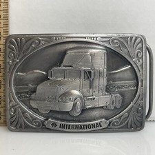 Vintage Belt Buckle Vintage 1991 Tonkin Pewter Semi Truck Driver International