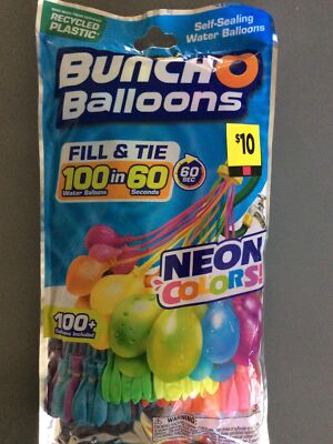 *ZURU Bunch O Balloons*Fill & Tie*Neon *100+Balloons
