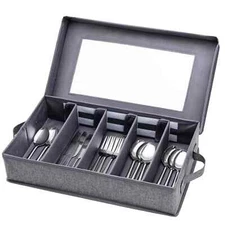 Silverware Storage Box Chest Flatware Storage Case Tableware Utensil Chest wi.
