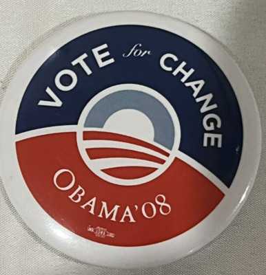 OFFICIAL ''VOTE FOR CHANGE'' 2008 campaign pin button political 2.25''