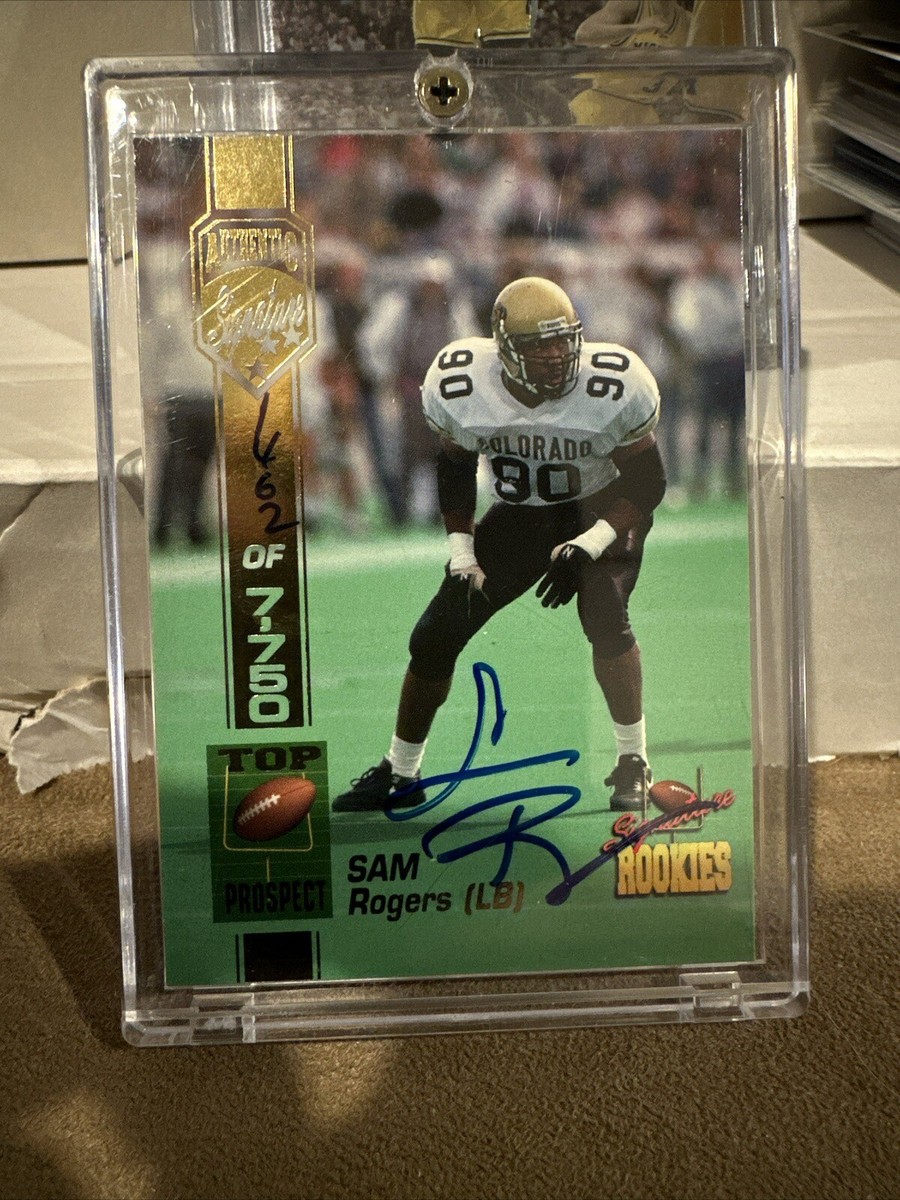rare signed football cards 2A-391 1994 Signature Rookies FOOTBALL card #49 SAM ROGERS autograph  Colorado