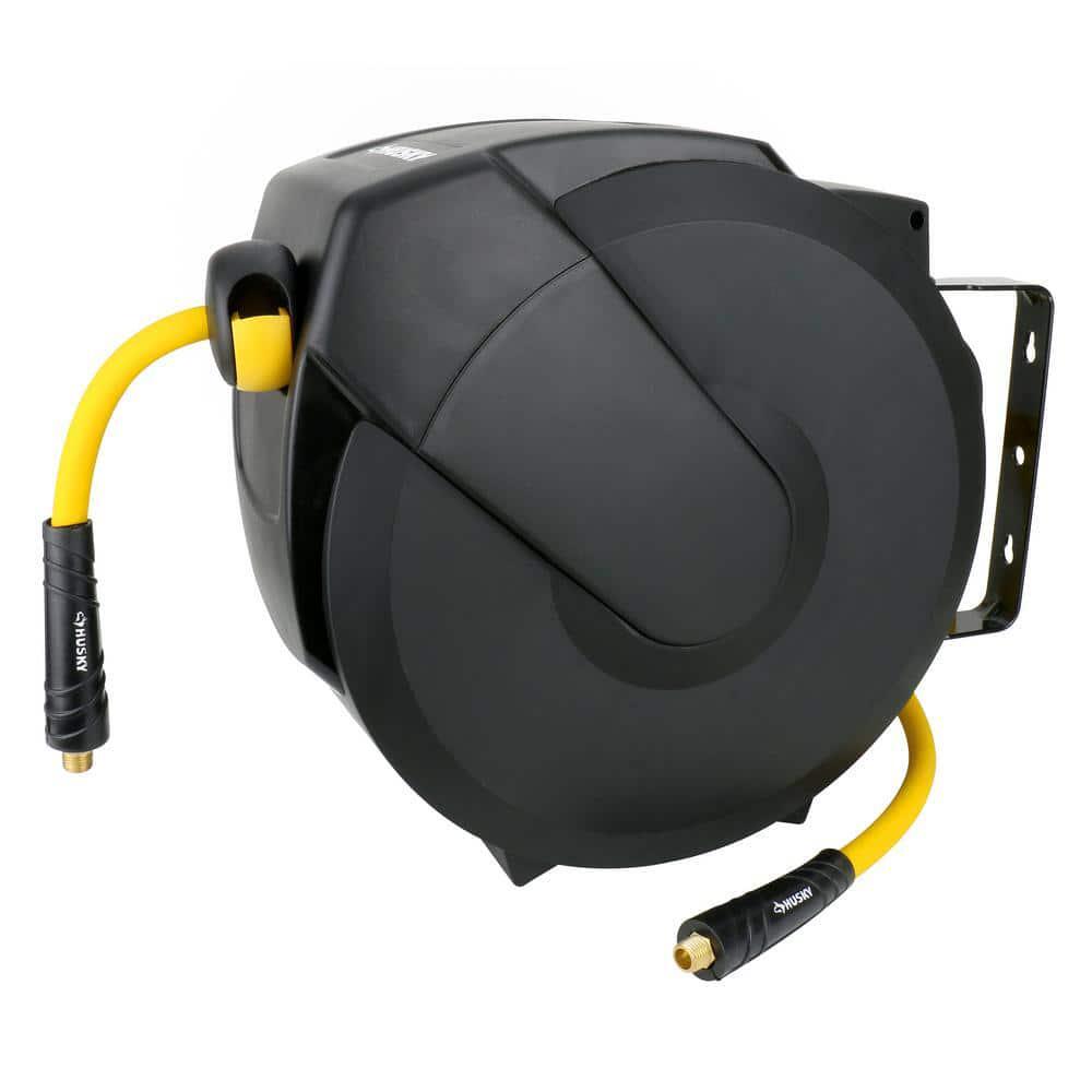 Husky 3/8" Retractable Air Hose Reel 50ft Lightweight Wall M