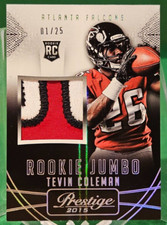 2015 Prestige 1/25 TEVIN COLEMAN Rookie Jumbo Patch 