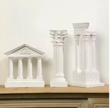 Ancient Greek Temple Vespasian Roman Column Pillar Sculpture, Home Office Decor