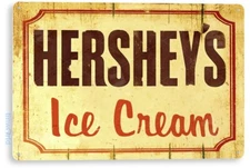 TIN SIGN Rustic Hershey's Ice Cream Sign Shop Parlor Kitchen Cottage Farm A084