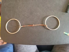 used loose ring snaffle bit twisted copper wire 5 in mouth  thin
