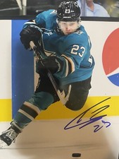 Thomas Bordeleau Signed 8x10 Photo! SAN JOSE SHARKS-BARRACUDA TOP PROSPECT W/COA