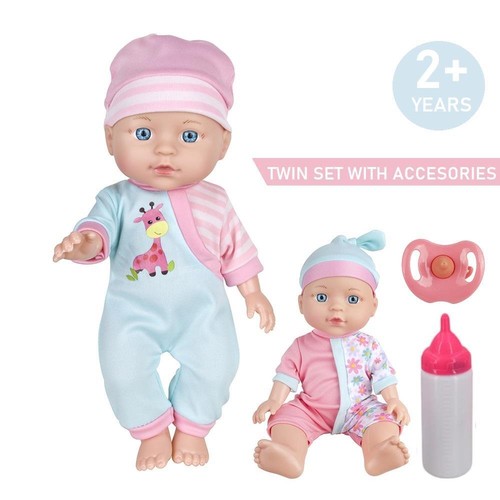 Twin Baby Doll Play Set With Accessories Kids Toy Gift Soft Child Doll Set - Picture 2 of 3