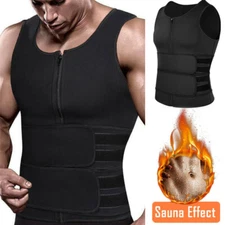 Mens Sweat Tank Top Vest Sauna Suit Waist Trainer Body Shaper Shirt Gym Neoprene