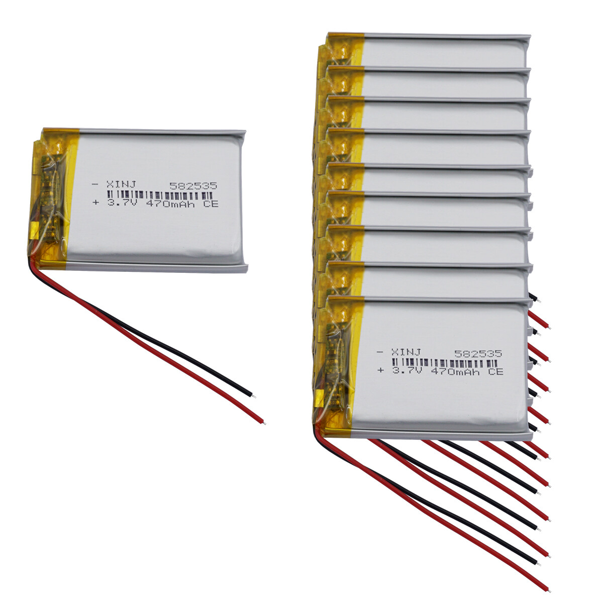 10 pcs 3.7V 1.74Wh 470mAh Li-polymer Li Battery Lipo Cell 582535 For GPS DashCam