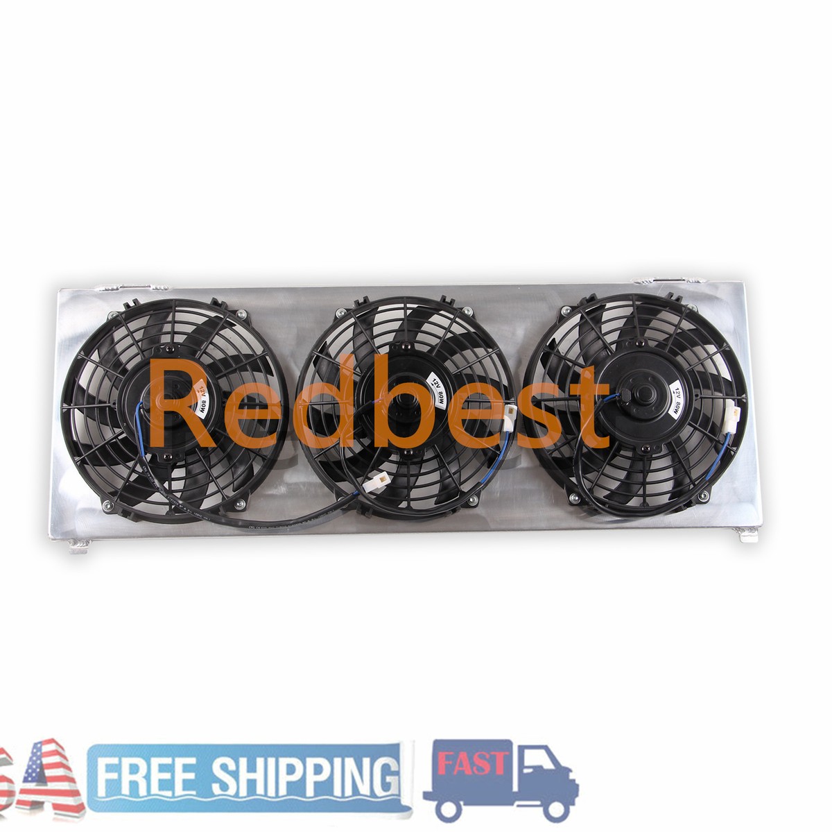 DH Racing Parts Aluminum Radiator Shroud With 9-Inch Fan For Jeep Cherokee XJ, Comanche, Wagoneer (1984-2001)