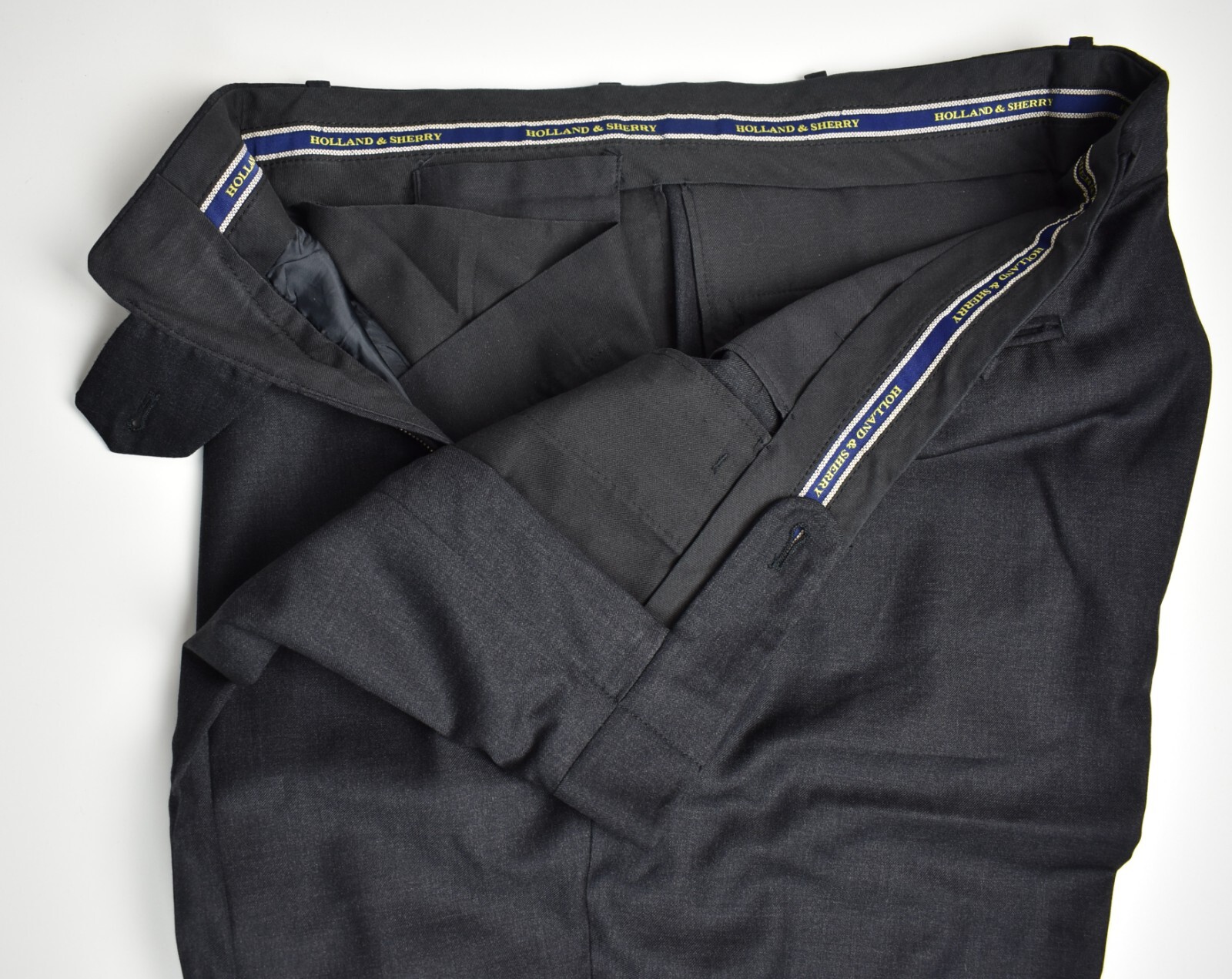 Holland & Sherry Solid Dark Gray Wool Dress Pleat… - image 3