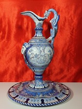 Nevers grande aiguiere Montagnon  bleu  h 55 cm  ,Plateau  42 cm  exellent état