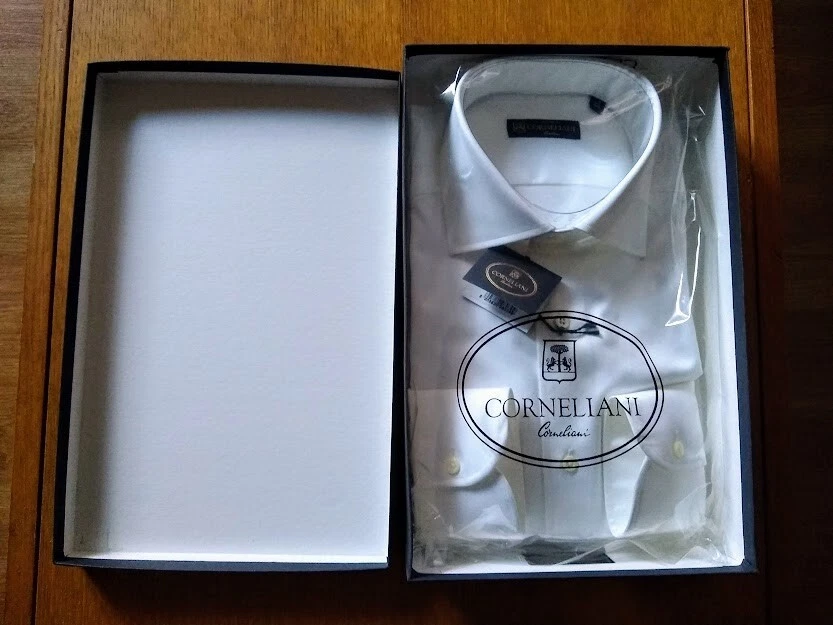 Camicia Corneliani, nuova, bianco, cotone tg 38 (15 UK) made in Italy - Immagine 2 di 4