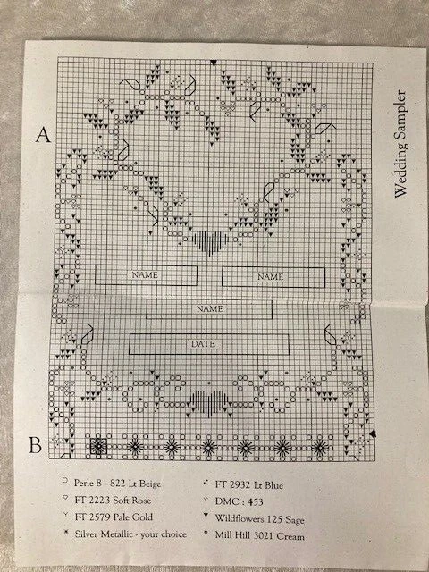 Charland Designs Wedding Sampler #2 Counted Cross Stitch Pattern w/Silver Charm - Image 4 of 4