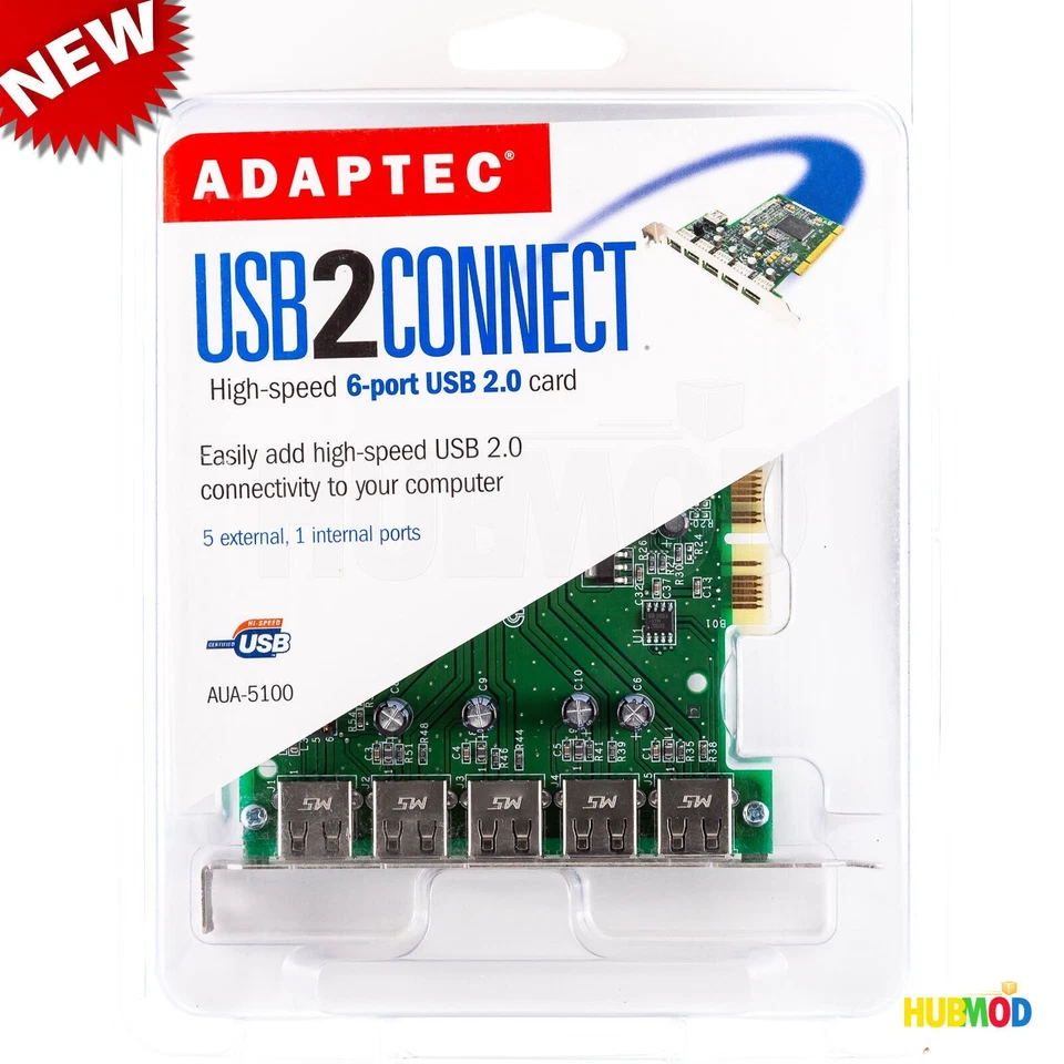 Adaptec NEC Chip AUA-5100 USB 2.0 6 Ports (5 external, 1 internal) USB Host Card - Image 3 of 4