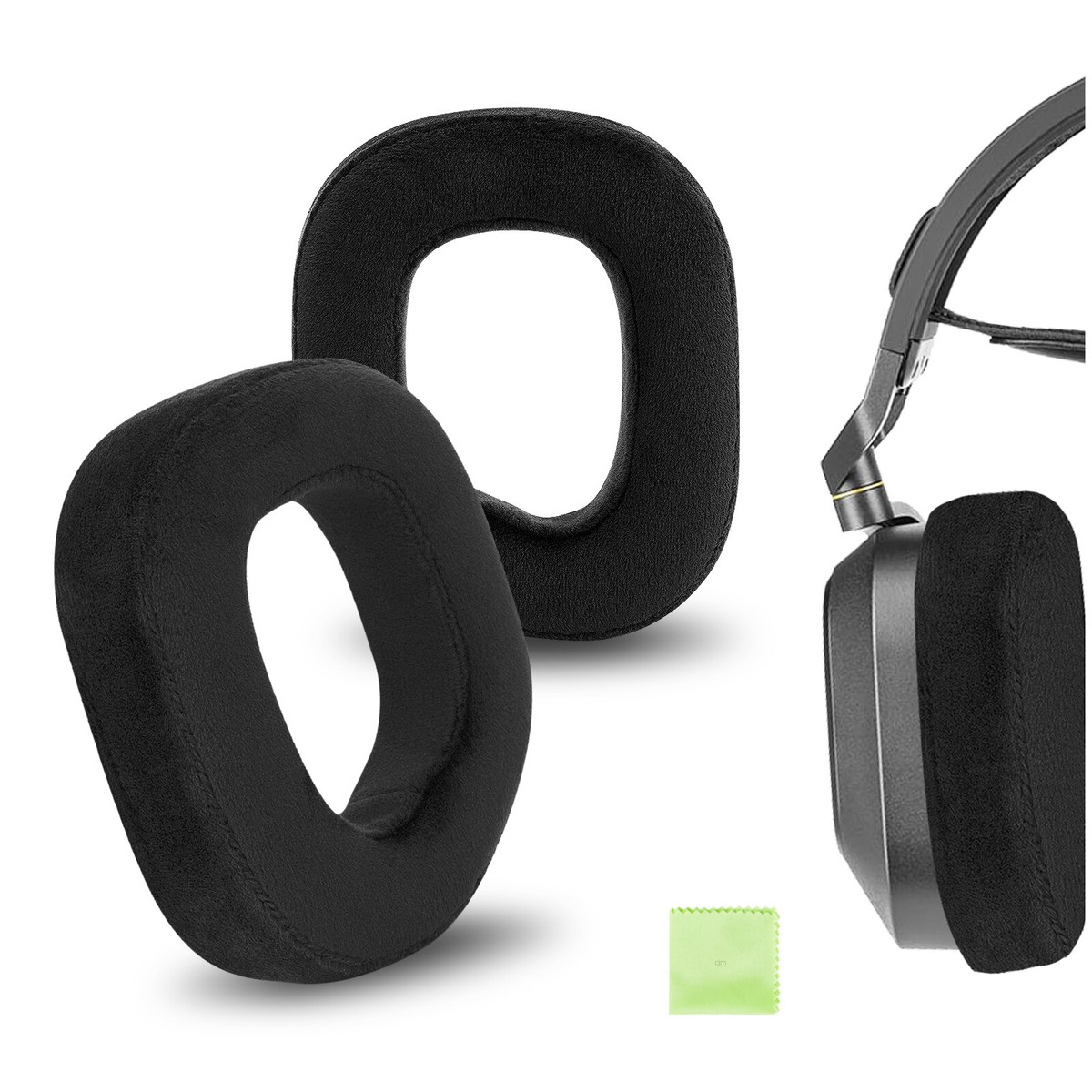 Geekria Replacement Ear Pads for Corsair HS80 RGB Headphones (Black) - Main Image