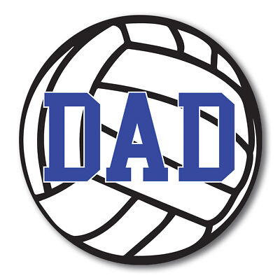 Magnet Me Up Volleyball Dad Magnet Decal, 5 Inch Round, Automotive Magnet