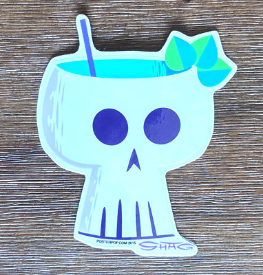 Shag (Josh Agle) Poster Pop SHS96 'Shag Skull Tiki' sticker NEW unused