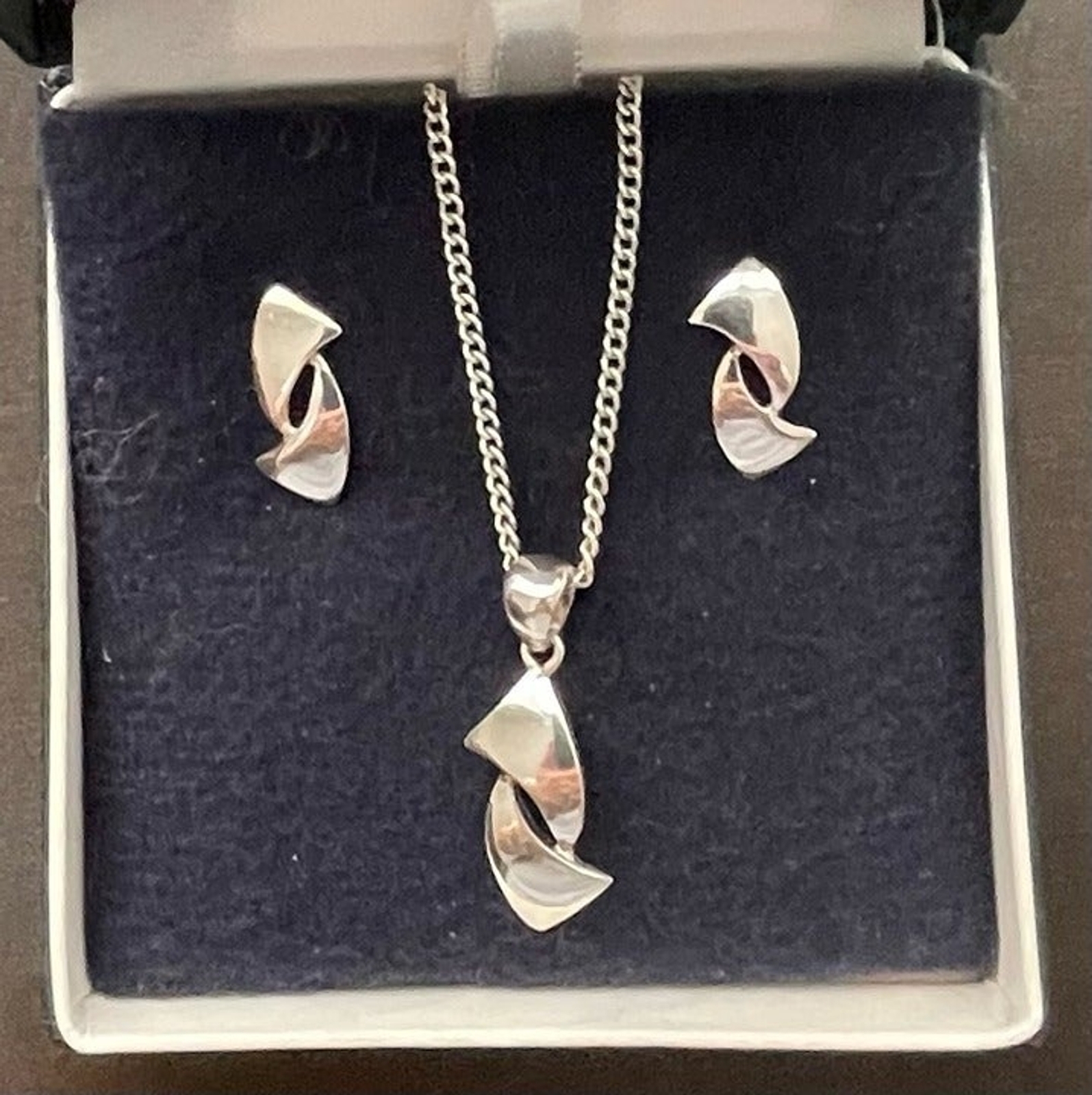 Sterling Silver 925 Pendant and Earring Set for Women  