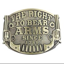 The Right To Bear Arms Belt Buckle BronzeColorMetal Ships From USA 2ndAmendment