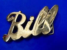 Custom Name Bill Lettering Cutout Solid Brass Vintage Belt Buckle Taiwan