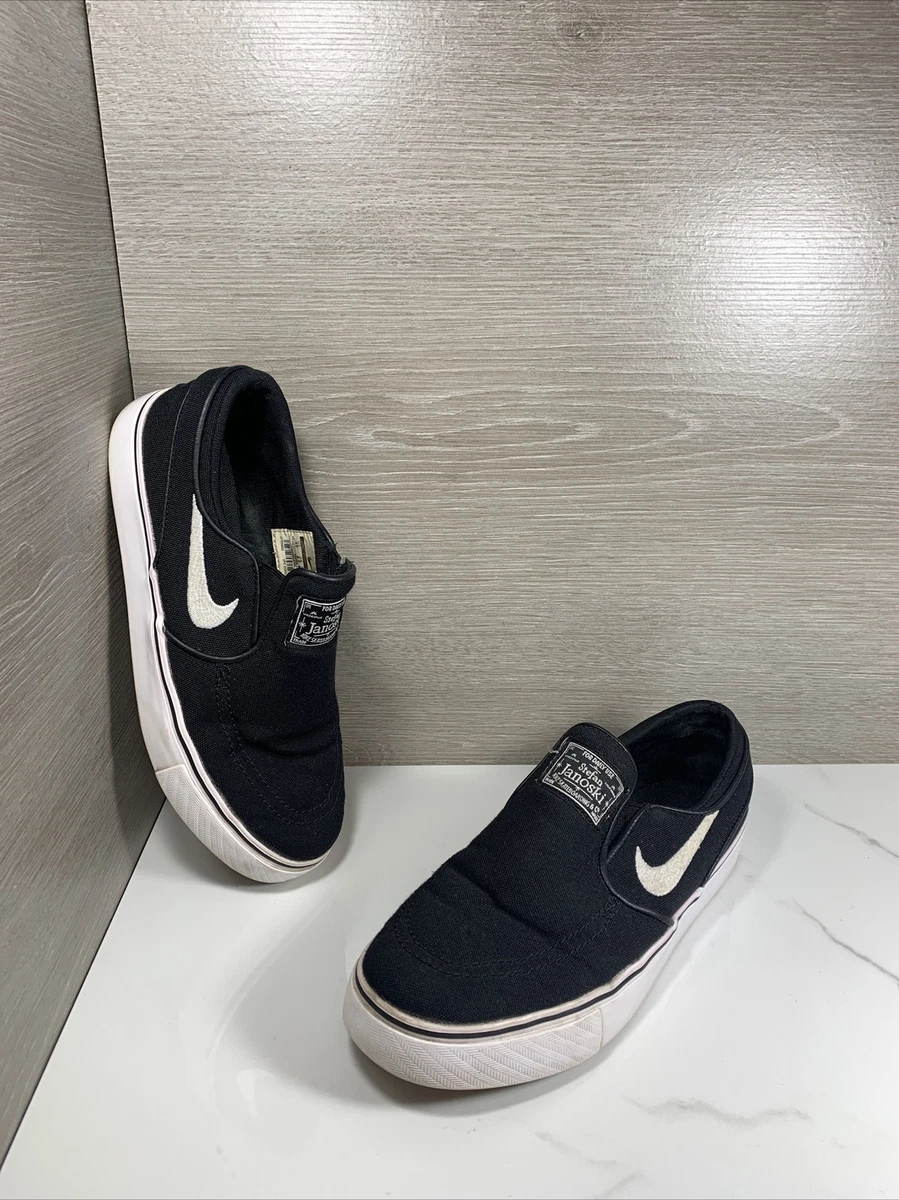 Barnlig anden Victor GS) Nike Stefan Janoski Canvas Slip SB &#039;Black' White Size 5Y | eBay