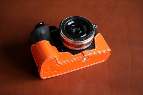 Real Leather Half Camera Case Bag Cover for Olympus OM-D E-M1 Mark II III - Picture 8 of 45