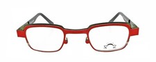 New Authentic Eye'DC V854 003 90s France Vintage Red Square Metal Eyeglasses NOS