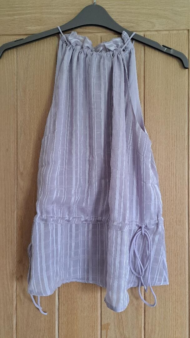 Ted Baker Cliara Drawstring Waist Halter Top Size S (2) RRP £95 Lilac image 2