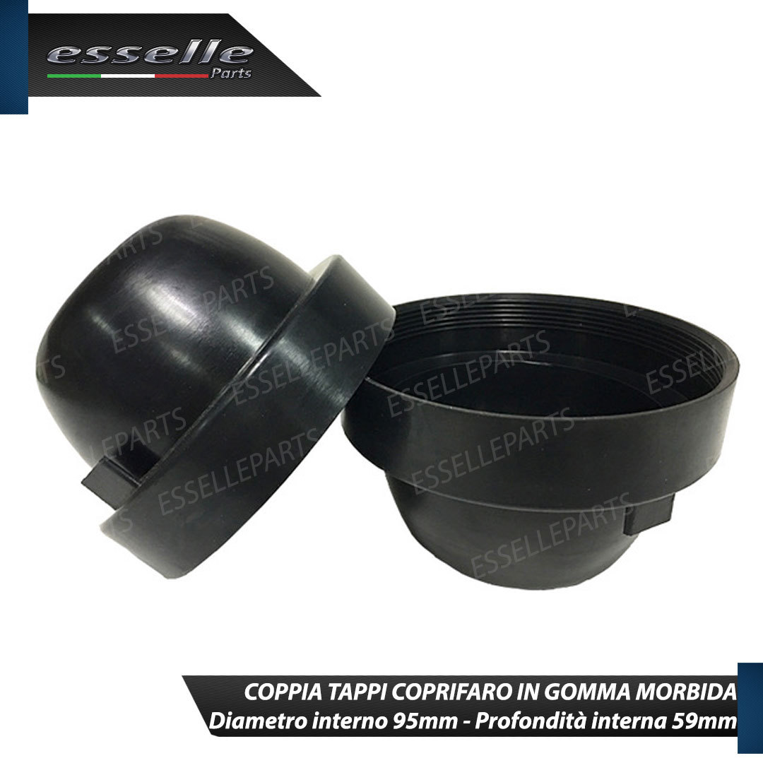 Coprifaro Auto In Gomma - Set 2 Pezzi 70mm Impermeabile E Antipolvere Per LED
