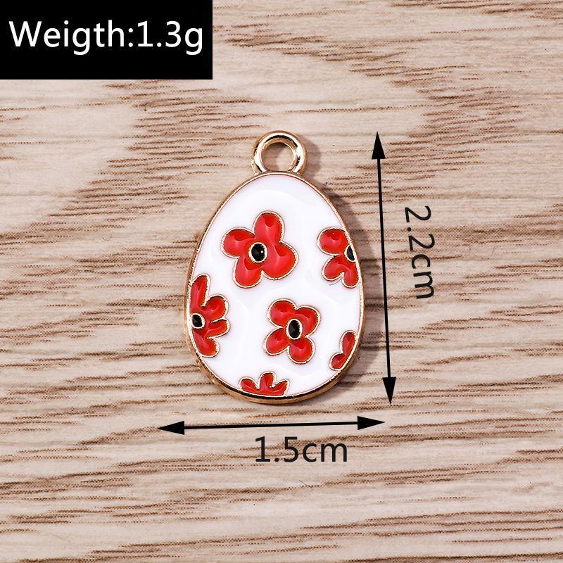 10pcs Easter Egg Charms Pendant Jewelry Making DIY Necklace Earring Rabbit  Bunny