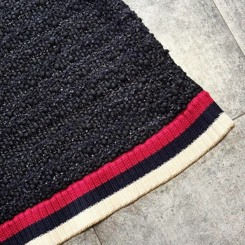 GUCCI Gonna Tweed Righe Web Lunghezza Ginocchio Nero Rosso Avorio Italia M Donna - Foto 5 di 13