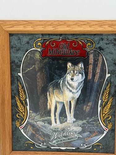Rare Old Milwaukee Wildlife Series 2 "The Wolf" Mirror - GREAT!! - Picture 3 of 4
