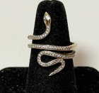 Estate Vintage Sterling Silver CZ Coiled Snake Ring Size 6 3/4 — photo 2