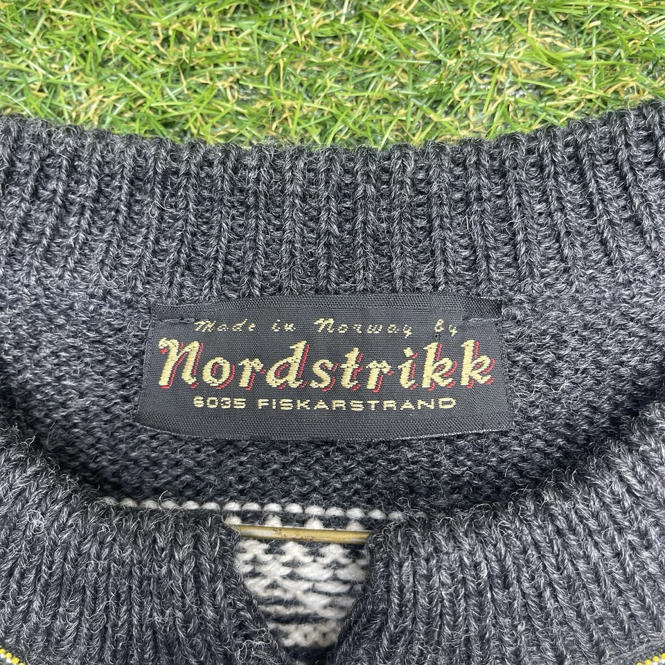 Suéter de lana tejido Nordstrikk vintage años 80 mediano cierres de peltre nórdico Fair Isle Foto 4 de 4