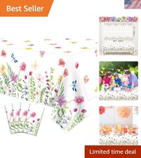 Elegant 4 Pack Spring Floral Tablecloths 51 x 86 - Perfect for Celebrations