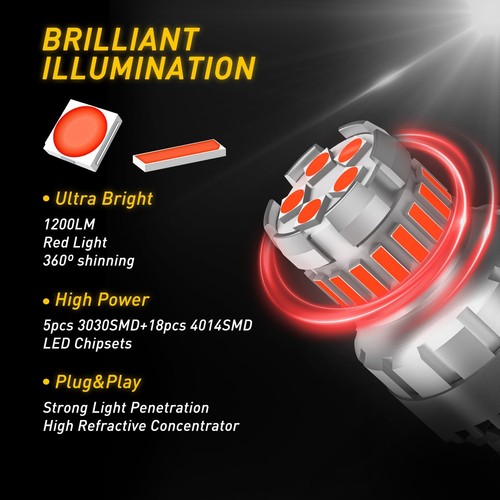 AUXITO 7443/3157/1156/1157 23-LED Turn Signal Light Bulbs Anti Hyper Flash 2F23 - Foto 12 di 26
