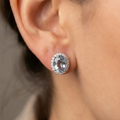 Vibrant Color Change Alexandrite 4.90Ct 925 Sterling Silver White Gold Earrings