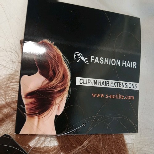 S-noilite 5 Clip In Hair Extensions Synthetic Hair Reddish Brown Length 23" New - Picture 6 of 8
