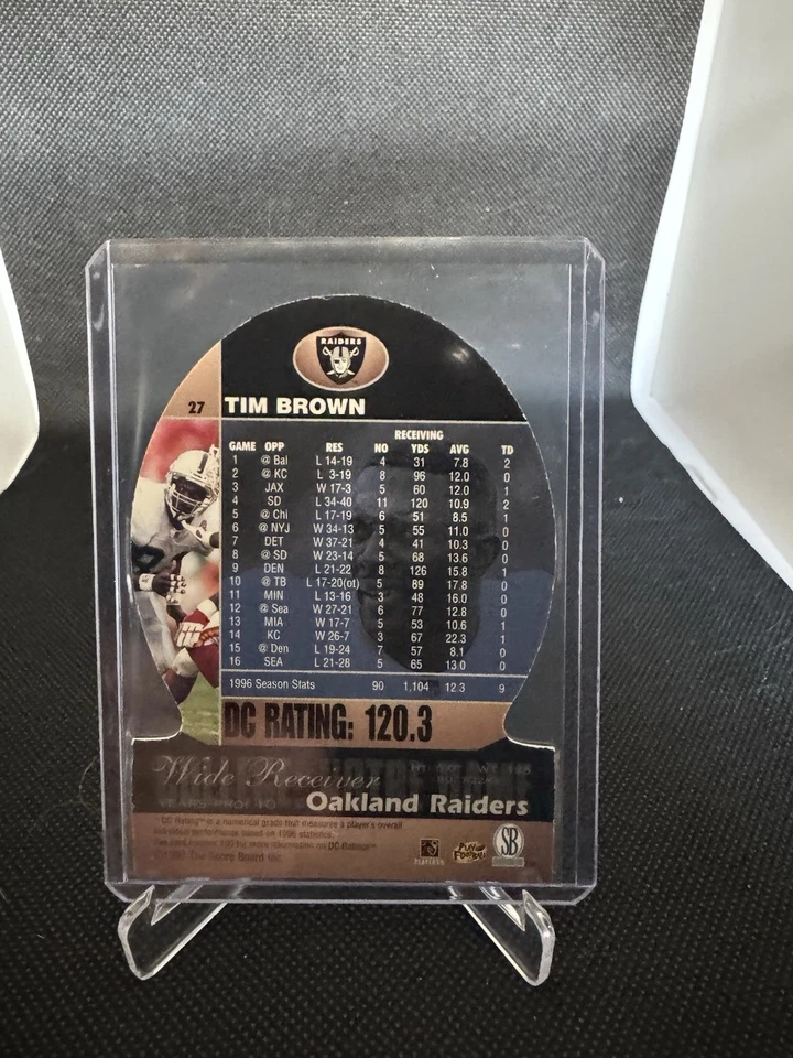 1997 Pro Line DC III #27 Tim Brown Oakland Raiders - Image 2 of 2
