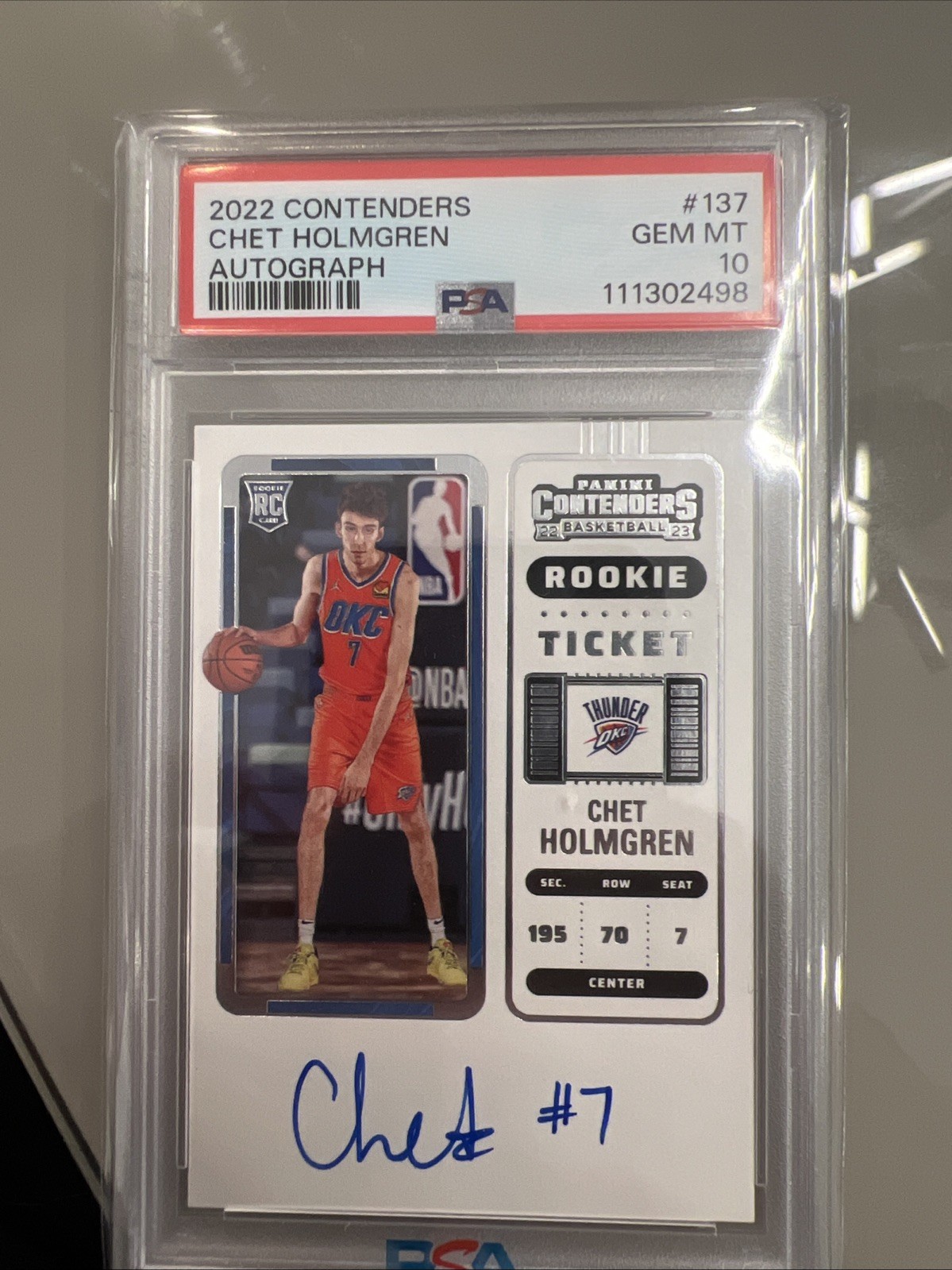 2022 Panini Contenders #137 Chet Holmgren Autograph PSA 10