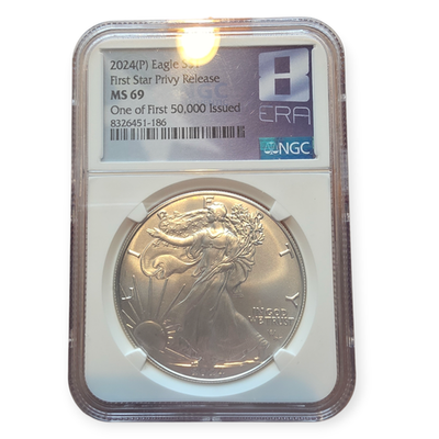 #ad 2024 P $1 American Silver Eagle First Star Privy Releases One of First 50K $119.95