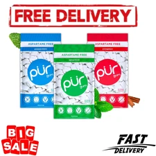 PUR Gum | Aspartame Free Chewing Gum | 100% Xylitol | 55 Pieces (Pack of 3)
